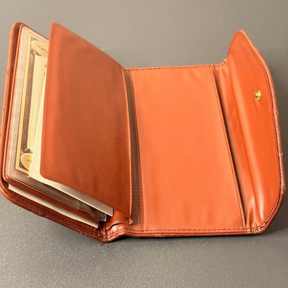 Ambassador Checkbook Wallet Womens OS Brown Like New Patchwork Leather Vintage